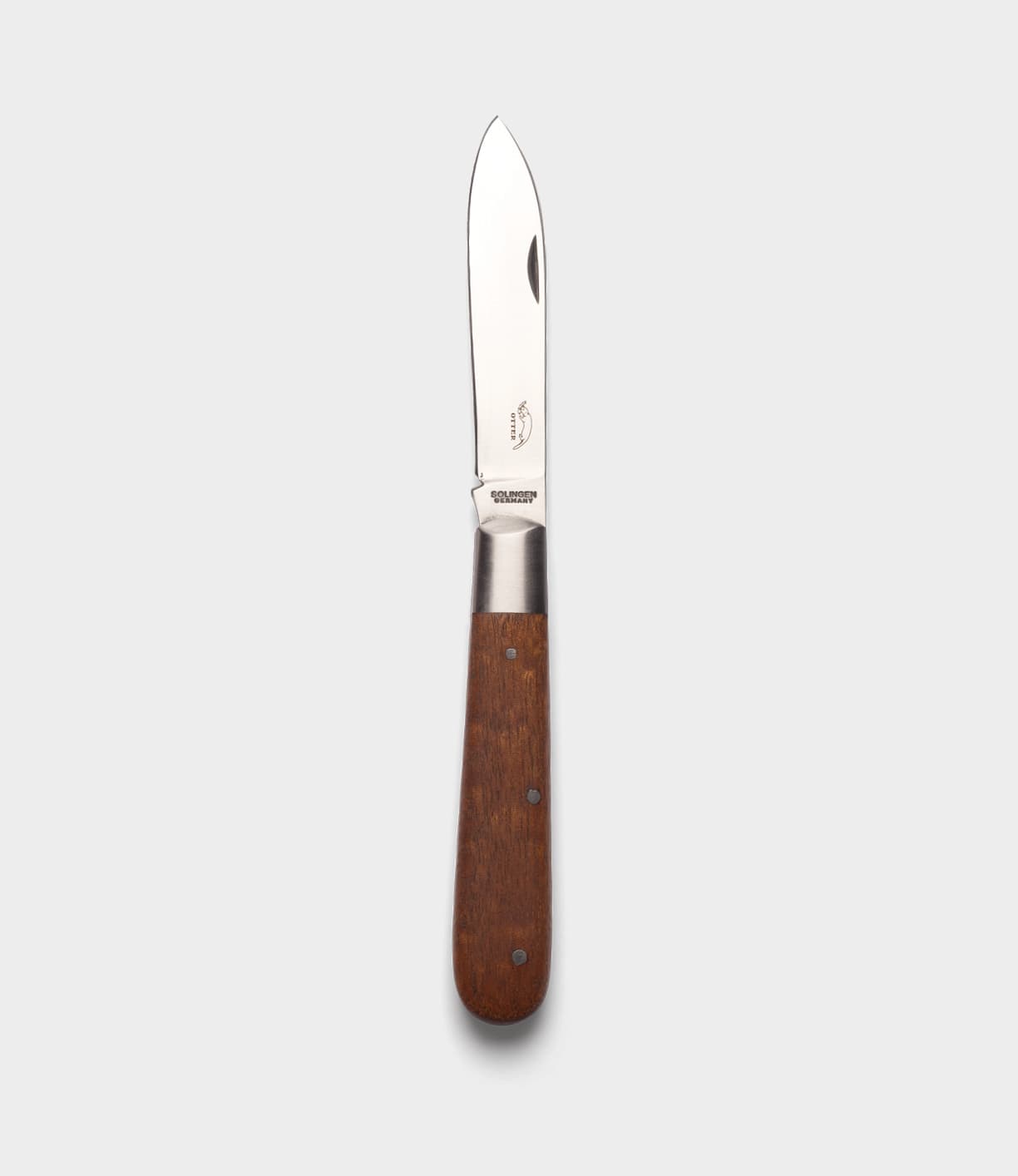 The Best Made Co. Otter-Messer Pocket Knife features a closed sapele handle and a single carbon steel blade, shown on a plain light gray background.