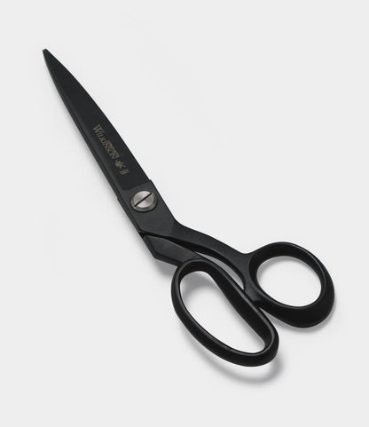 A pair of Best Made Co. Kevlar Shears with sharp, pointed blades and ergonomic handles is displayed on a white background.